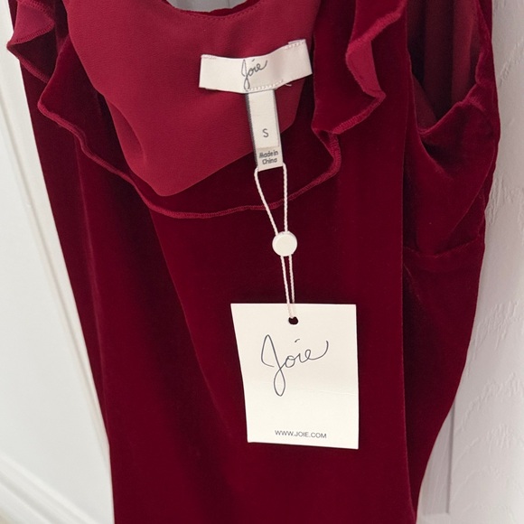 Joie Deep Red Ruffled Top - Picture 2 of 3